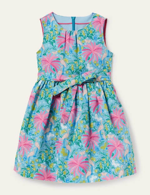 Vintage Dress - Aqua Blue Tropical Charm Vintage Dress - Aqua Blue Tropical Charm