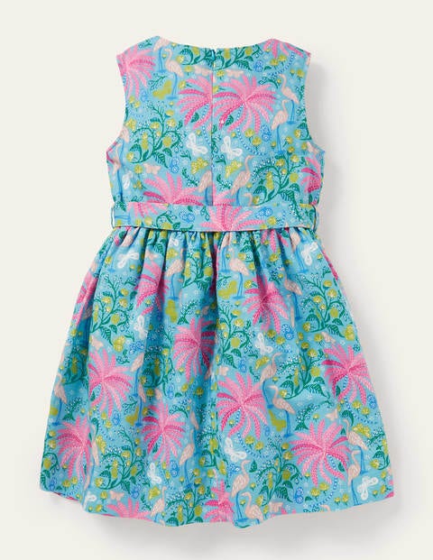 Vintage Dress - Aqua Blue Tropical Charm Vintage Dress - Aqua Blue Tropical Charm