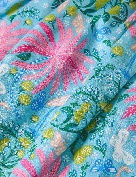 Vintage Dress - Aqua Blue Tropical Charm Vintage Dress - Aqua Blue Tropical Charm