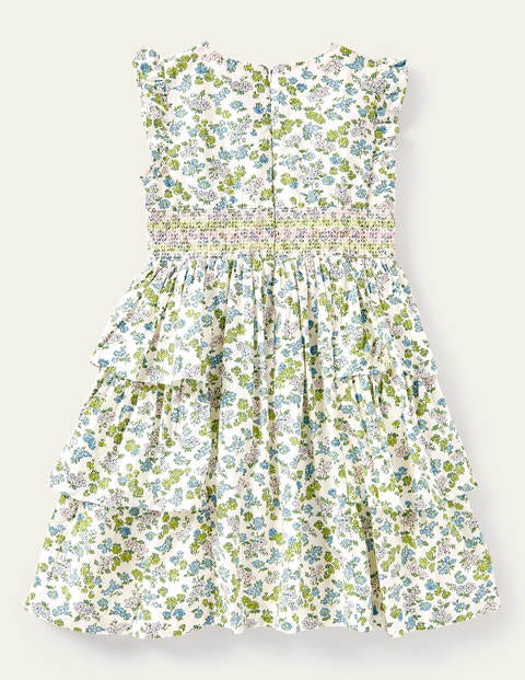 Robe à petites fleurs et smocks - Ivory Meadow Flower Robe à petites fleurs et smocks - Ivory Meadow Flower