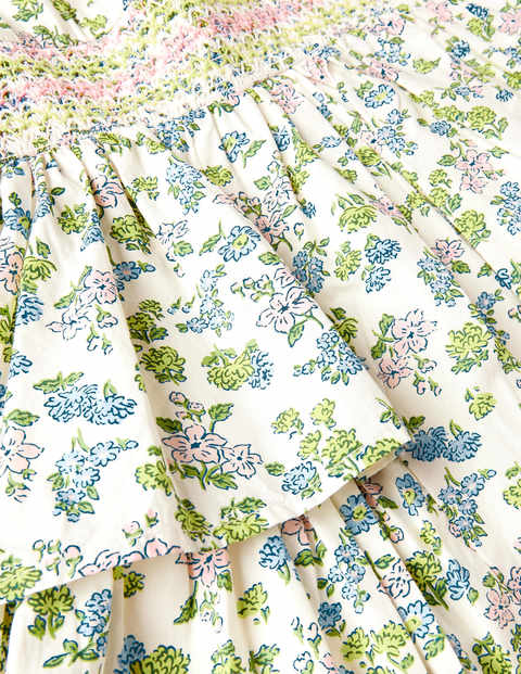Robe à petites fleurs et smocks - Ivory Meadow Flower Robe à petites fleurs et smocks - Ivory Meadow Flower