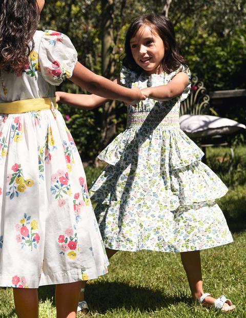 Robe à petites fleurs et smocks - Ivory Meadow Flower Robe à petites fleurs et smocks - Ivory Meadow Flower