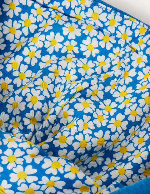 Floral Print Lined Hoodie - Moroccan Blue Marl Floral Print Lined Hoodie - Moroccan Blue Marl