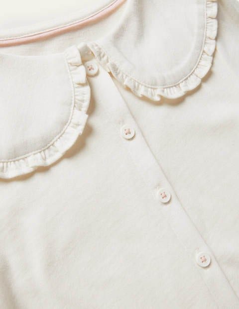 Jerseyoberteil mit Kragendetail - Naturweiß Jerseyoberteil mit Kragendetail - Naturweiß