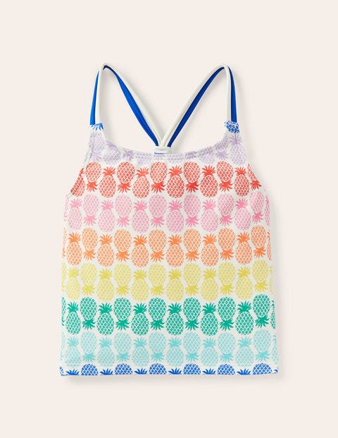 Patterned Tankini Top - Multi Rainbow Pineapple Geo Patterned Tankini Top - Multi Rainbow Pineapple Geo