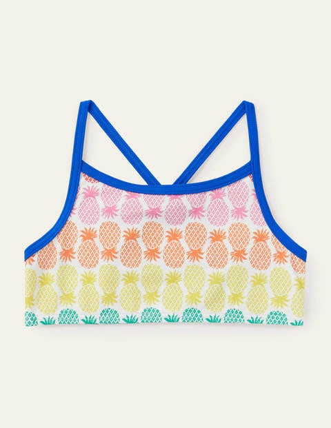 Patterned Bikini Top - Multi Rainbow Pineapple Geo