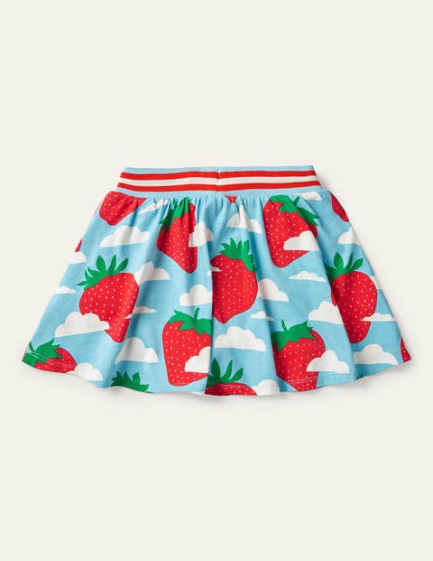 Jersey Skort - Aqua Blue Strawberry Sky Jersey Skort - Aqua Blue Strawberry Sky