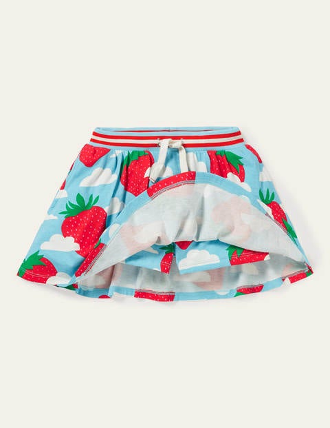 Jersey Skort - Aqua Blue Strawberry Sky Jersey Skort - Aqua Blue Strawberry Sky