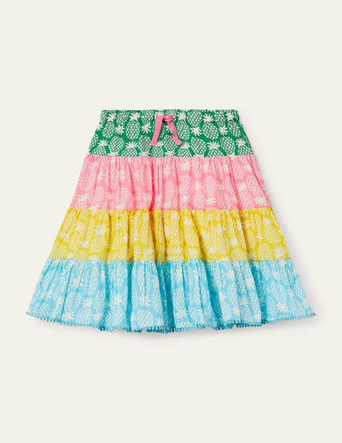 Tiered Woven Twirly Skirt - Multi Hotchpotch Pineapple Geo Tiered Woven Twirly Skirt - Multi Hotchpotch Pineapple Geo
