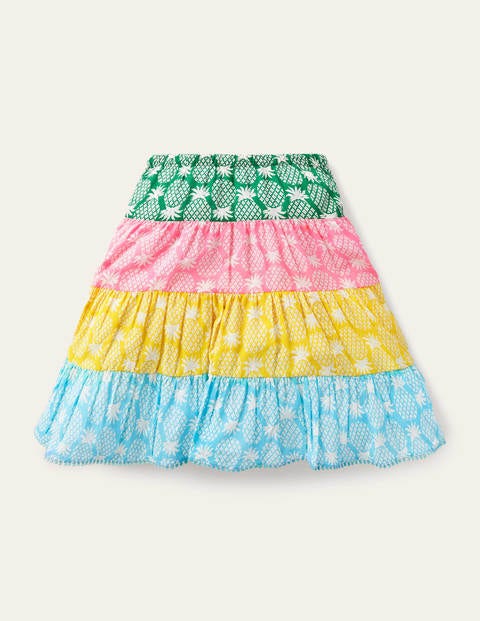 Tiered Woven Twirly Skirt - Multi Hotchpotch Pineapple Geo Tiered Woven Twirly Skirt - Multi Hotchpotch Pineapple Geo