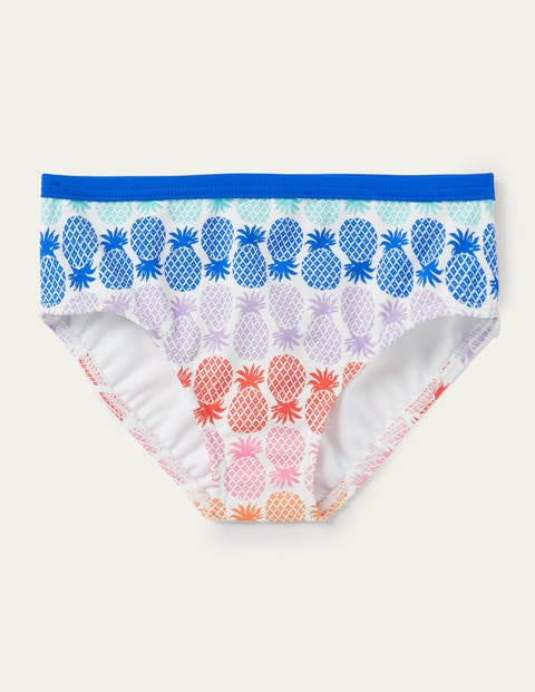 Patterned Bikini Bottoms - Multi Rainbow Pineapple Geo Patterned Bikini Bottoms - Multi Rainbow Pineapple Geo