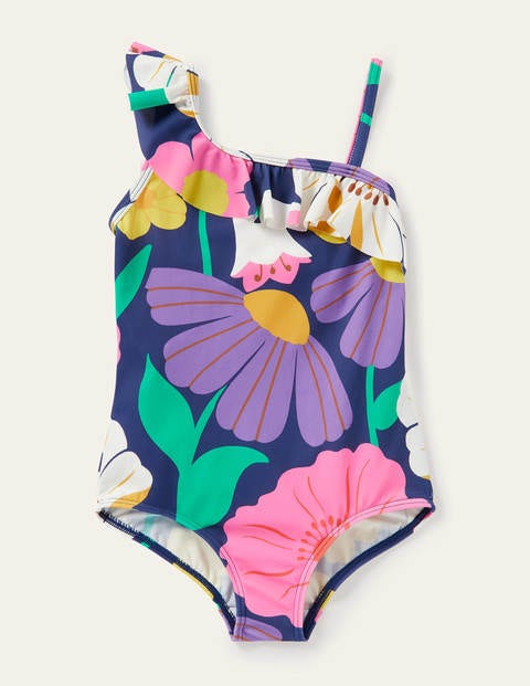 One Shoulder Frill Swimsuit - Multi Fabulous Floral One Shoulder Frill Swimsuit - Multi Fabulous Floral