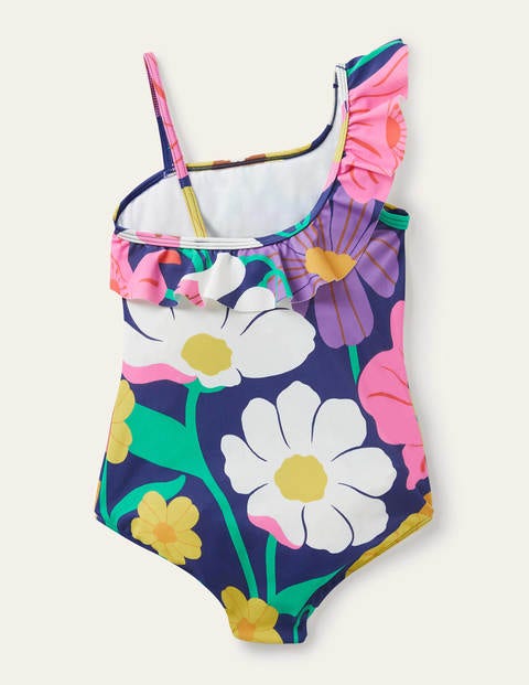 One Shoulder Frill Swimsuit - Multi Fabulous Floral One Shoulder Frill Swimsuit - Multi Fabulous Floral
