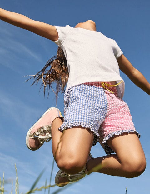 Shorts mit gerüschtem Saum - Mustermix, Vichykaros Shorts mit gerüschtem Saum - Mustermix, Vichykaros