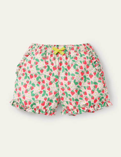 Frill Hem Shorts - Boto Pink Strawberry Ditsy Frill Hem Shorts - Boto Pink Strawberry Ditsy