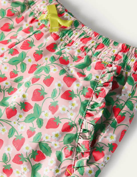 Frill Hem Shorts - Boto Pink Strawberry Ditsy Frill Hem Shorts - Boto Pink Strawberry Ditsy