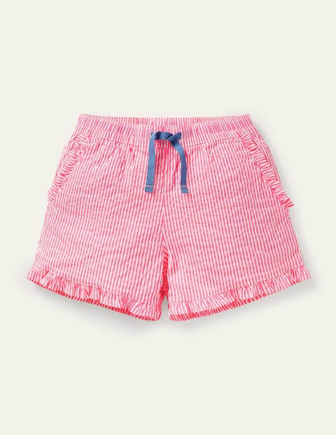 Shorts mit gerüschtem Saum - Partyrosa, Feine Streifen Shorts mit gerüschtem Saum - Partyrosa, Feine Streifen