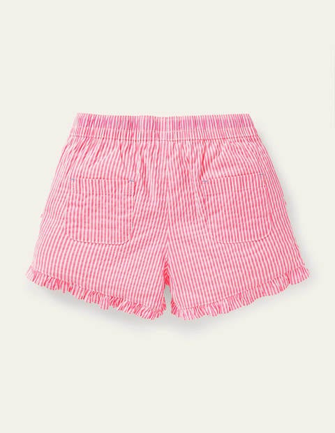 Shorts mit gerüschtem Saum - Partyrosa, Feine Streifen Shorts mit gerüschtem Saum - Partyrosa, Feine Streifen