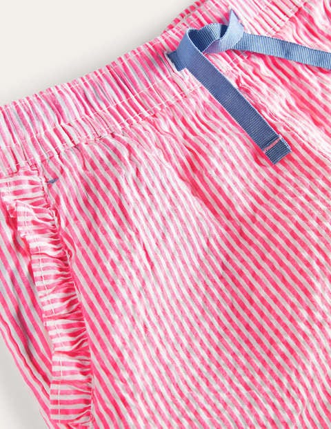 Shorts mit gerüschtem Saum - Partyrosa, Feine Streifen Shorts mit gerüschtem Saum - Partyrosa, Feine Streifen