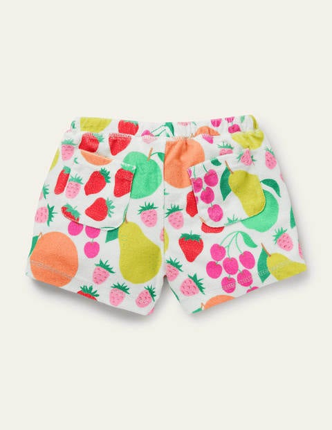 Towelling Shorts - Ivory Tutti Frutti Towelling Shorts - Ivory Tutti Frutti