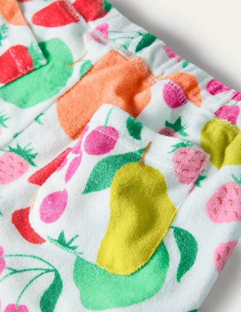 Towelling Shorts - Ivory Tutti Frutti Towelling Shorts - Ivory Tutti Frutti