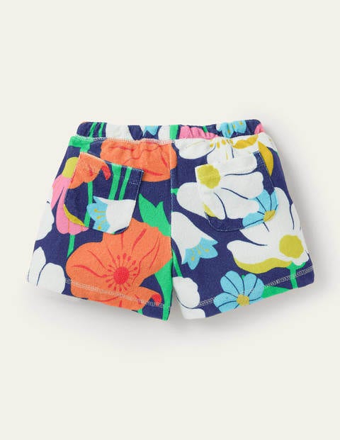 Frottee-Shorts - Bunt, Märchenhaftes Blumenmuster Frottee-Shorts - Bunt, Märchenhaftes Blumenmuster