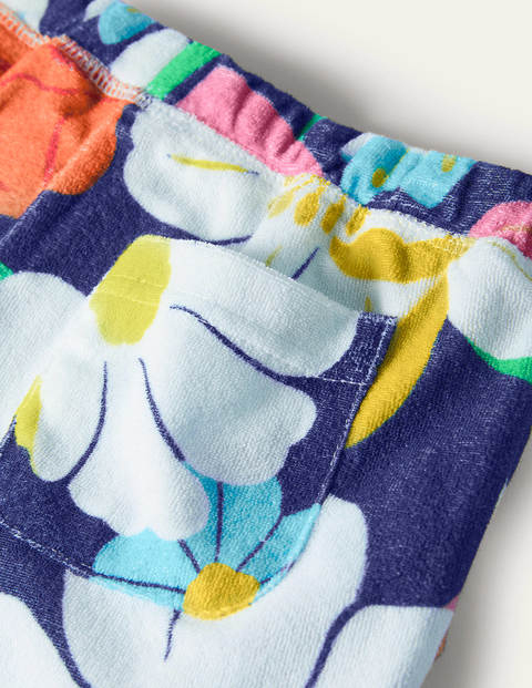 Frottee-Shorts - Bunt, Märchenhaftes Blumenmuster Frottee-Shorts - Bunt, Märchenhaftes Blumenmuster