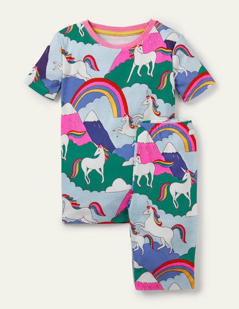 Snug Short John Pyjamas - Multi Unicorn Mountain Snug Short John Pyjamas - Multi Unicorn Mountain