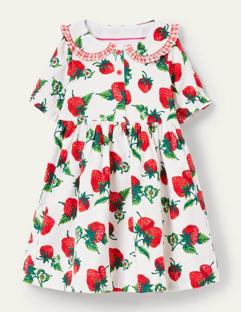 Nostalgic Collared Dress - Ivory Strawberry Patch Nostalgic Collared Dress - Ivory Strawberry Patch