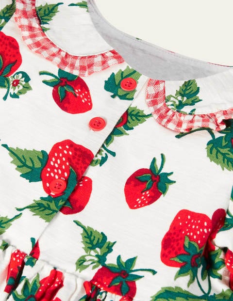 Nostalgic Collared Dress - Ivory Strawberry Patch Nostalgic Collared Dress - Ivory Strawberry Patch