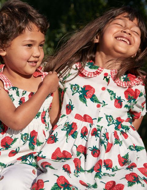 Nostalgic Collared Dress - Ivory Strawberry Patch Nostalgic Collared Dress - Ivory Strawberry Patch
