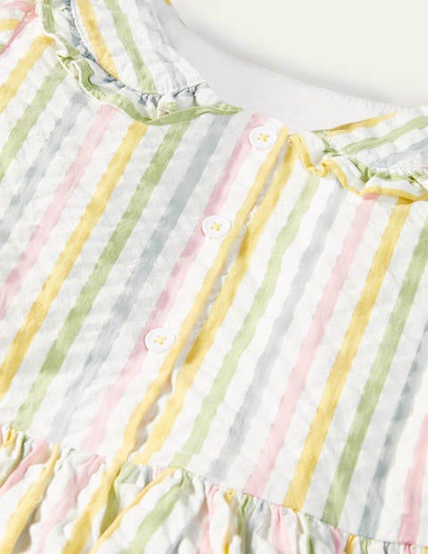 Nostalgic Collared Dress - Multi Ticking Stripe Nostalgic Collared Dress - Multi Ticking Stripe