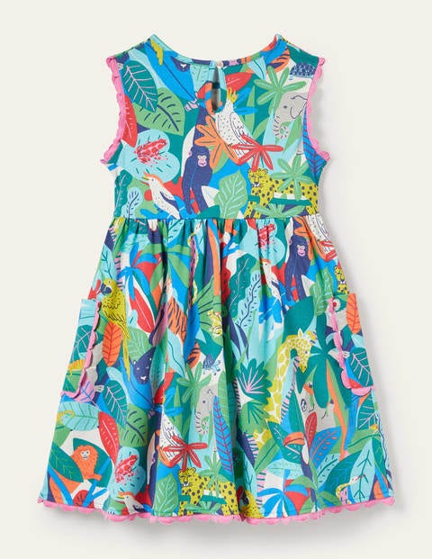 Trim Detail Jersey Dress - Multi Endangered Jungle Trim Detail Jersey Dress - Multi Endangered Jungle