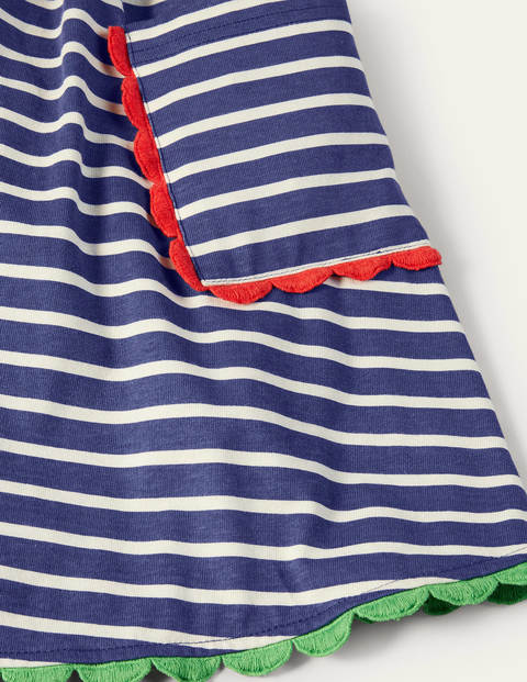 Trim Detail Jersey Dress - Starboard Blue/ Ivory Trim Detail Jersey Dress - Starboard Blue/ Ivory
