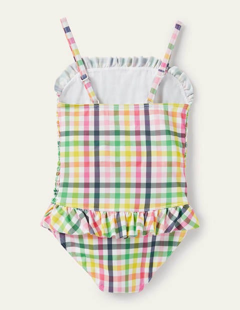 Maillot de bain rétro à smocks - Vichy arc-en-ciel multi Maillot de bain rétro à smocks - Vichy arc-en-ciel multi