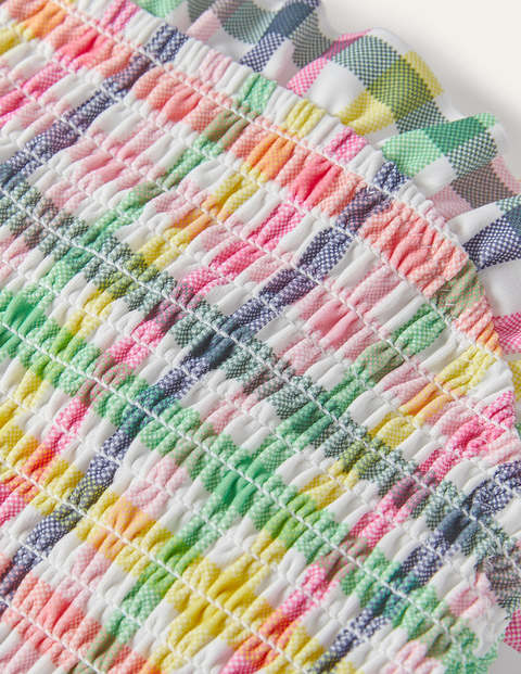 Maillot de bain rétro à smocks - Vichy arc-en-ciel multi Maillot de bain rétro à smocks - Vichy arc-en-ciel multi