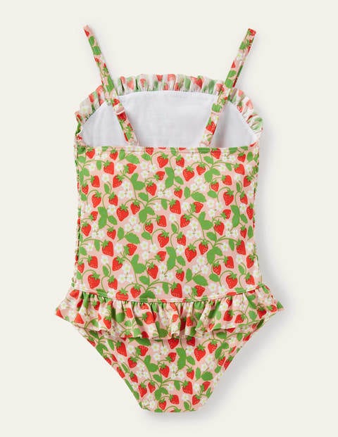 Nostalgic Smocked Swimsuit - Boto Pink Strawberries Nostalgic Smocked Swimsuit - Boto Pink Strawberries