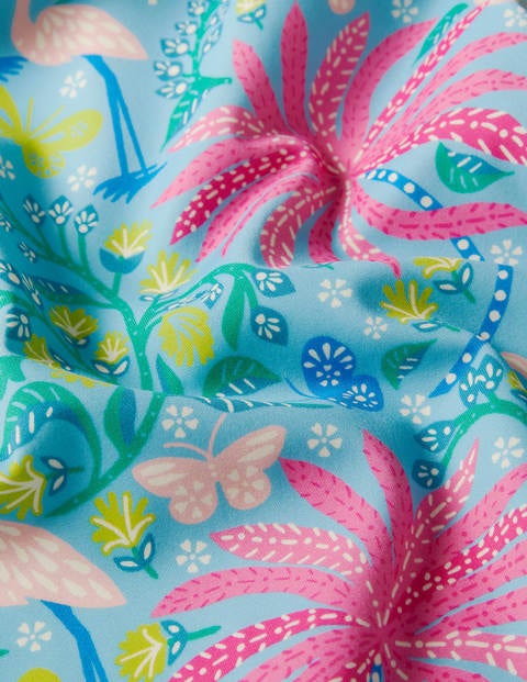 Off-Shoulder Swimsuit - Aqua Blue Tropical Charm Off-Shoulder Swimsuit - Aqua Blue Tropical Charm