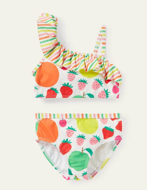 One Shoulder Frilly Bikini - Multi Tutti Fruitti