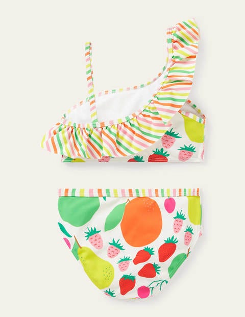 Bikini mit einer Schulter und Rüschen - Bunt, Tutti Frutti Bikini mit einer Schulter und Rüschen - Bunt, Tutti Frutti