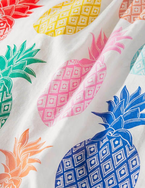 Smocked Printed Kaftan - Multi Giant Pineapple Geo Smocked Printed Kaftan - Multi Giant Pineapple Geo