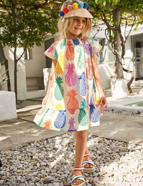 Smocked Printed Kaftan - Multi Giant Pineapple Geo Smocked Printed Kaftan - Multi Giant Pineapple Geo
