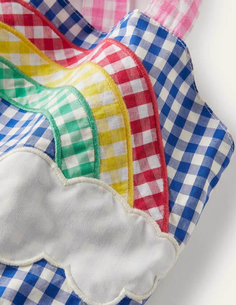 Gingham Woven Sun Dress - Multi Rainbow Scene Gingham Woven Sun Dress - Multi Rainbow Scene