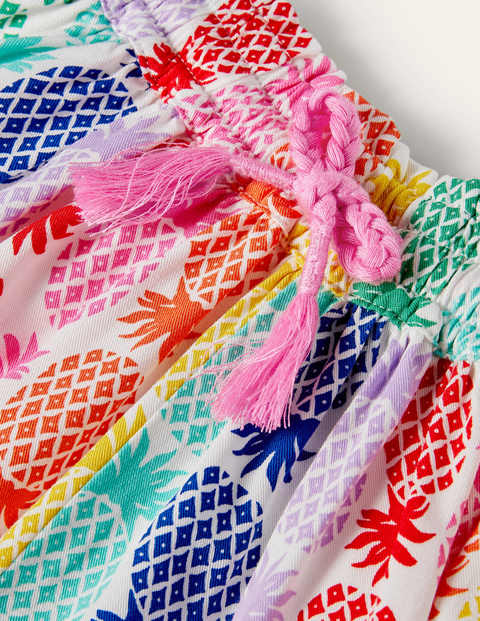 Printed Woven Shorts - Multi Rainbow Pineapple Geo Printed Woven Shorts - Multi Rainbow Pineapple Geo
