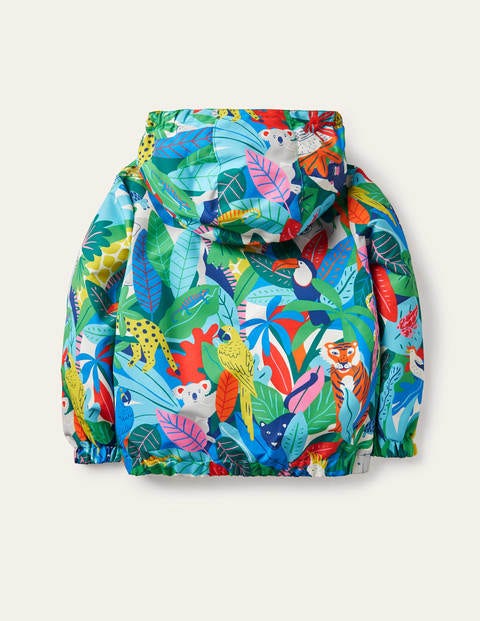 Jersey Lined Printed Rain Mac - Multi Endangered Jungle Jersey Lined Printed Rain Mac - Multi Endangered Jungle