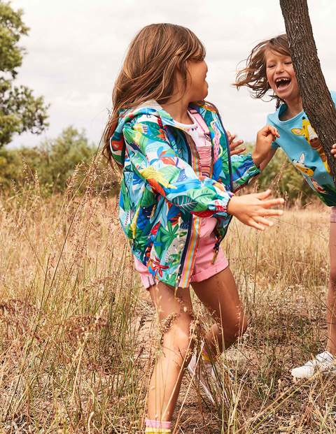 Jersey Lined Printed Rain Mac - Multi Endangered Jungle Jersey Lined Printed Rain Mac - Multi Endangered Jungle