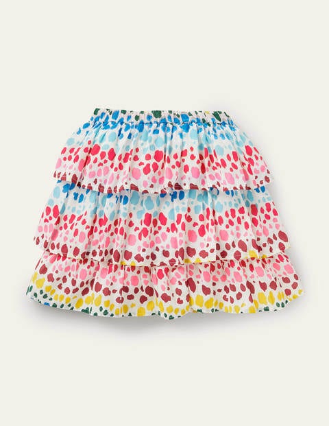 Printed Ruffle Skirt - Multi Rainbow Leopard Printed Ruffle Skirt - Multi Rainbow Leopard