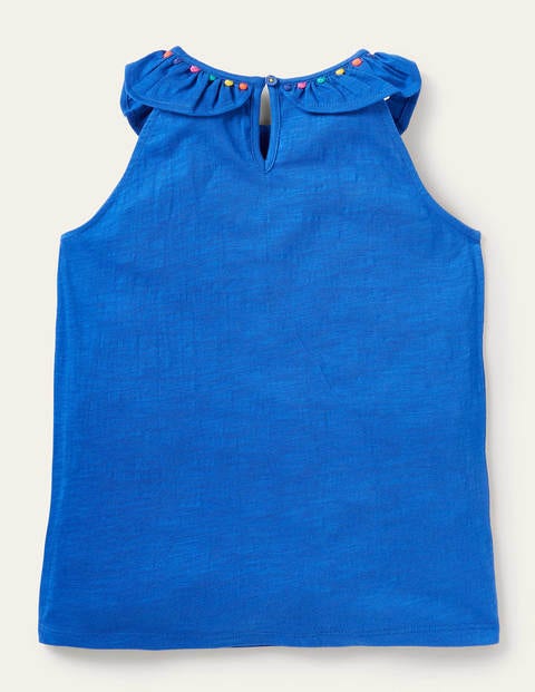 Charlie Pom Jersey Vest - Brilliant Blue Charlie Pom Jersey Vest - Brilliant Blue