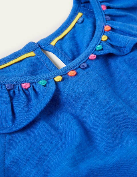 Charlie Pom Jersey Vest - Brilliant Blue Charlie Pom Jersey Vest - Brilliant Blue