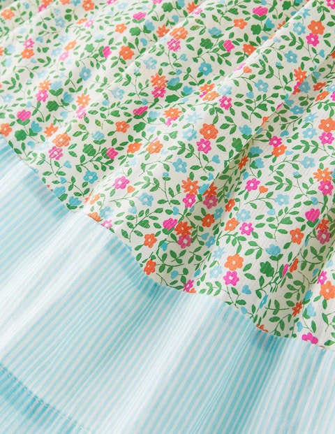 Frill Strap Dress - Ivory Forget-Me-Not Floral Frill Strap Dress - Ivory Forget-Me-Not Floral
